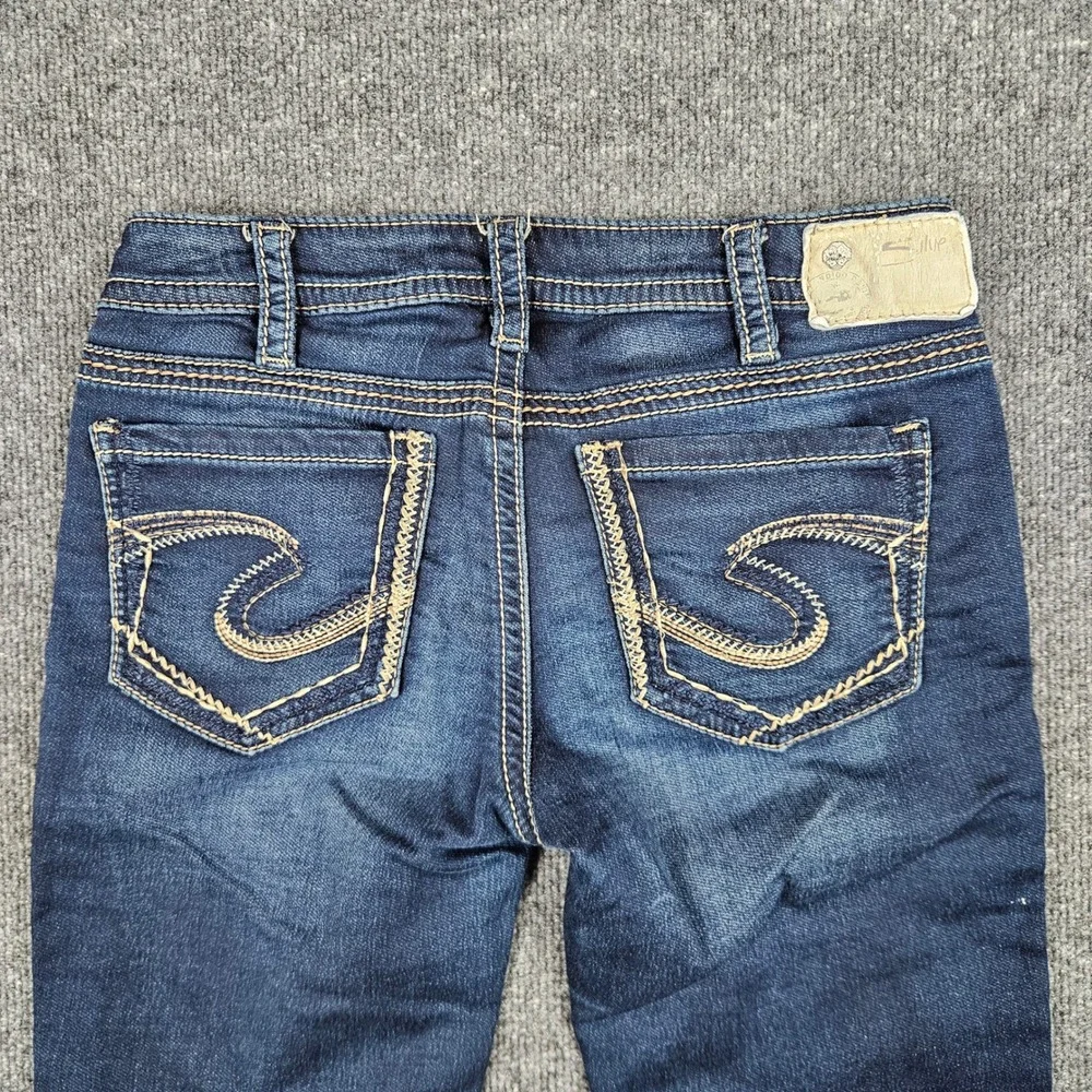 Silver Aiko Mid Slim Boot Joga Jeans Women's 30 Dark Wash Denim Stretch